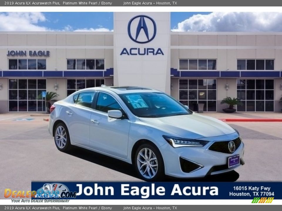2019 Acura ILX Acurawatch Plus Platinum White Pearl / Ebony Photo #1