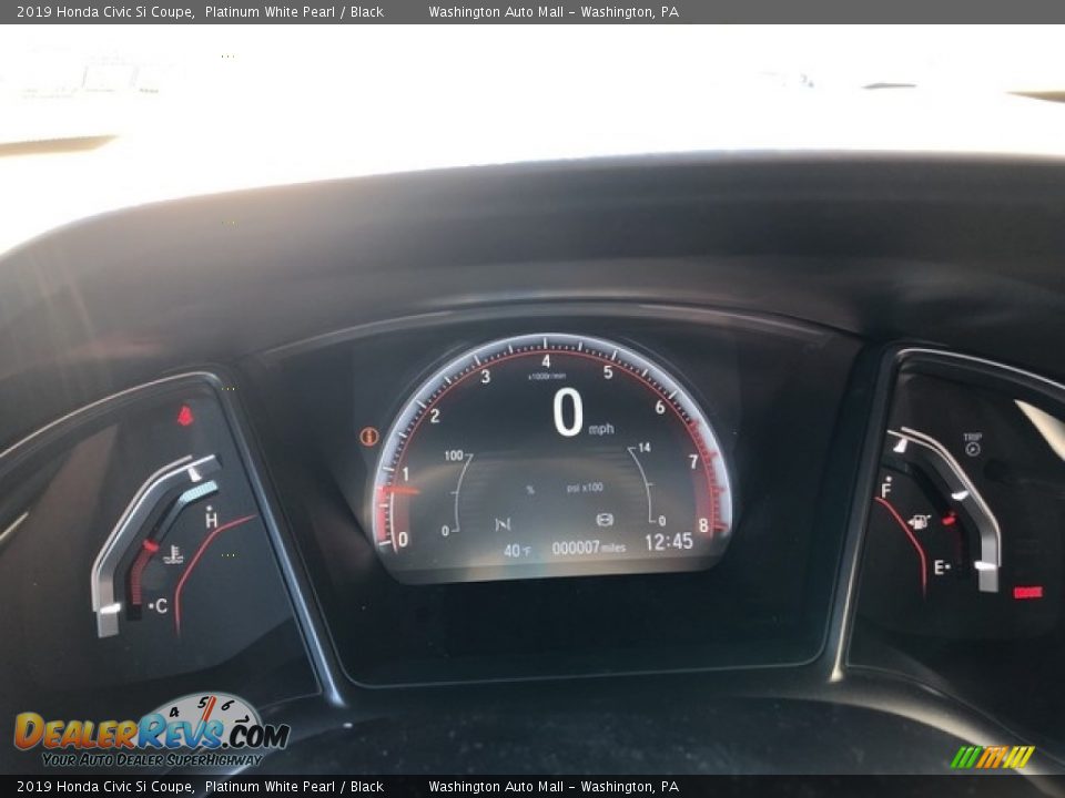 2019 Honda Civic Si Coupe Platinum White Pearl / Black Photo #15