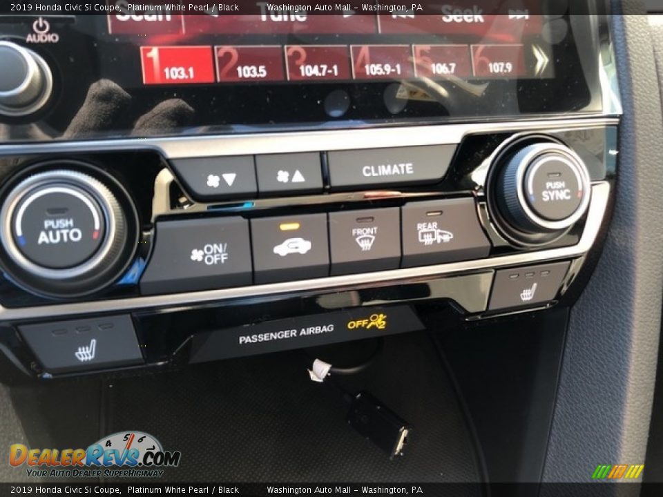 2019 Honda Civic Si Coupe Platinum White Pearl / Black Photo #19