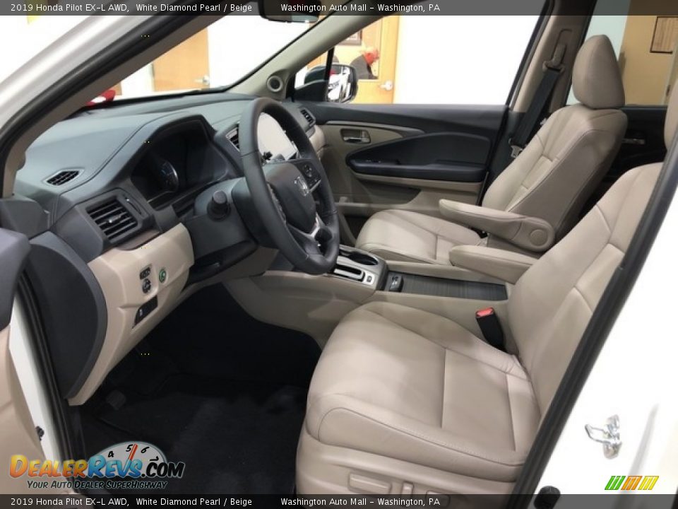 2019 Honda Pilot EX-L AWD White Diamond Pearl / Beige Photo #6