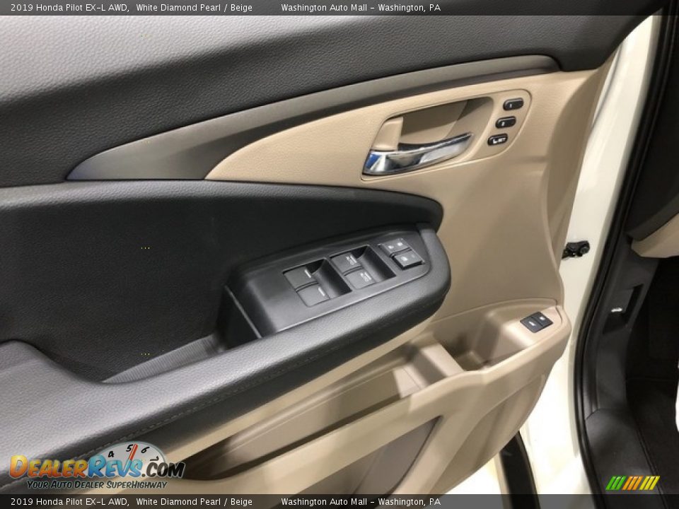 2019 Honda Pilot EX-L AWD White Diamond Pearl / Beige Photo #12