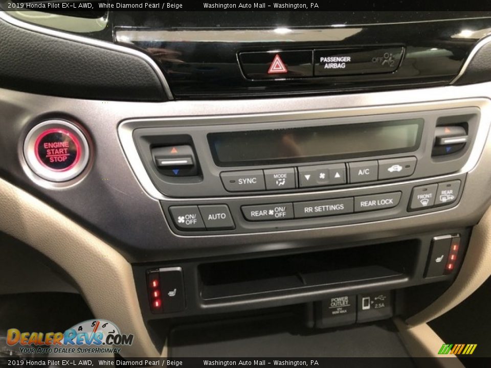 2019 Honda Pilot EX-L AWD White Diamond Pearl / Beige Photo #15