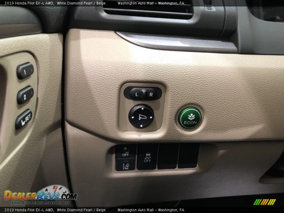2019 Honda Pilot EX-L AWD White Diamond Pearl / Beige Photo #22
