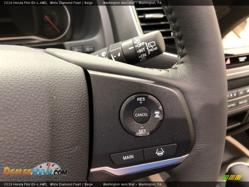 2019 Honda Pilot EX-L AWD White Diamond Pearl / Beige Photo #24