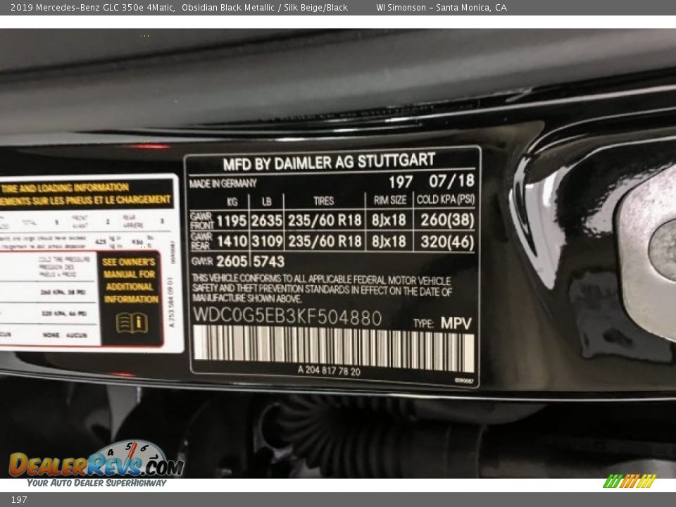 Mercedes-Benz Color Code 197 Obsidian Black Metallic