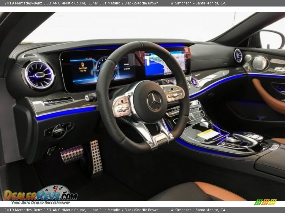 2019 Mercedes-Benz E 53 AMG 4Matic Coupe Lunar Blue Metallic / Black/Saddle Brown Photo #4