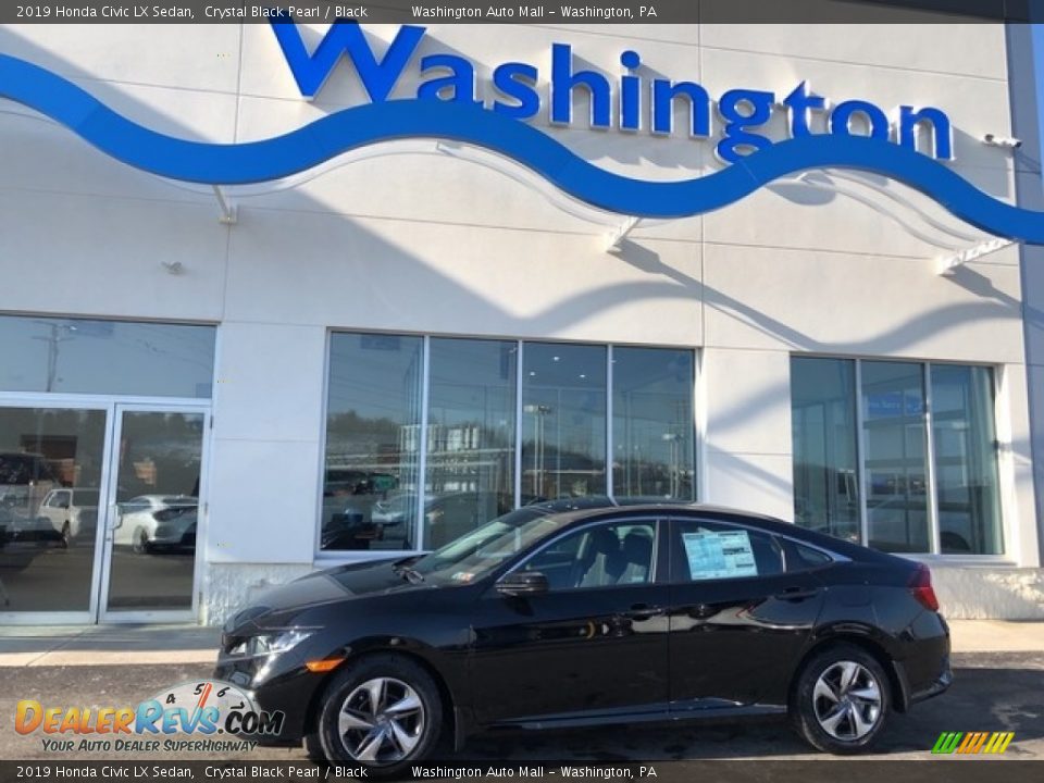 2019 Honda Civic LX Sedan Crystal Black Pearl / Black Photo #1