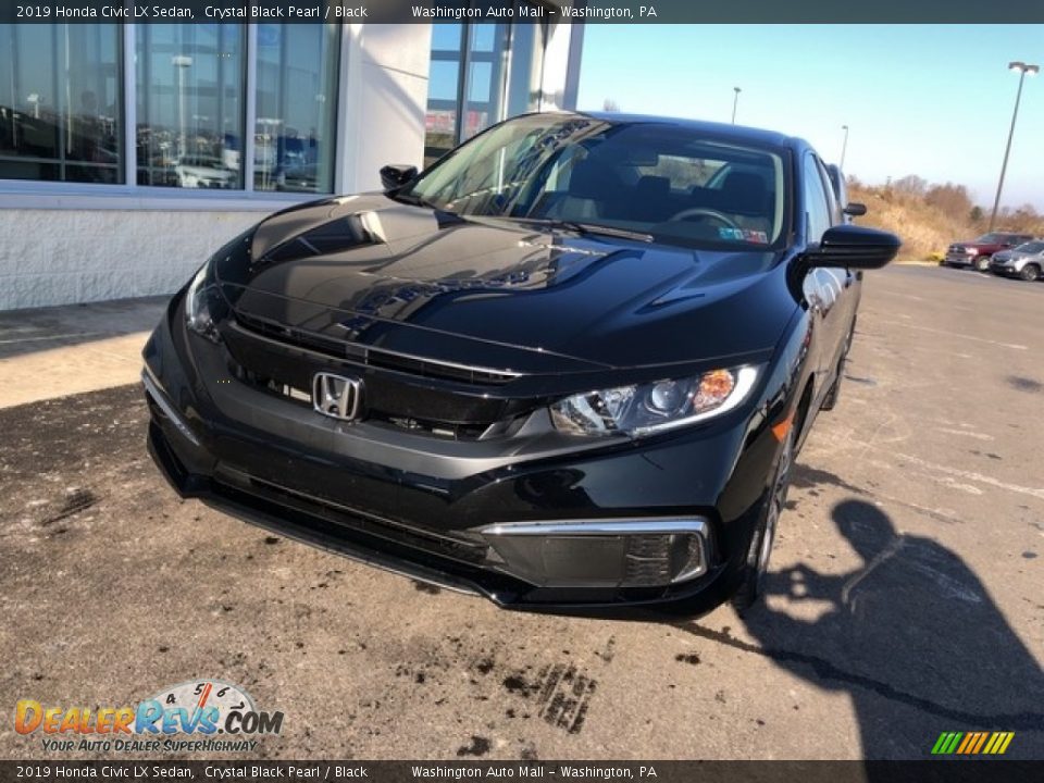 2019 Honda Civic LX Sedan Crystal Black Pearl / Black Photo #3