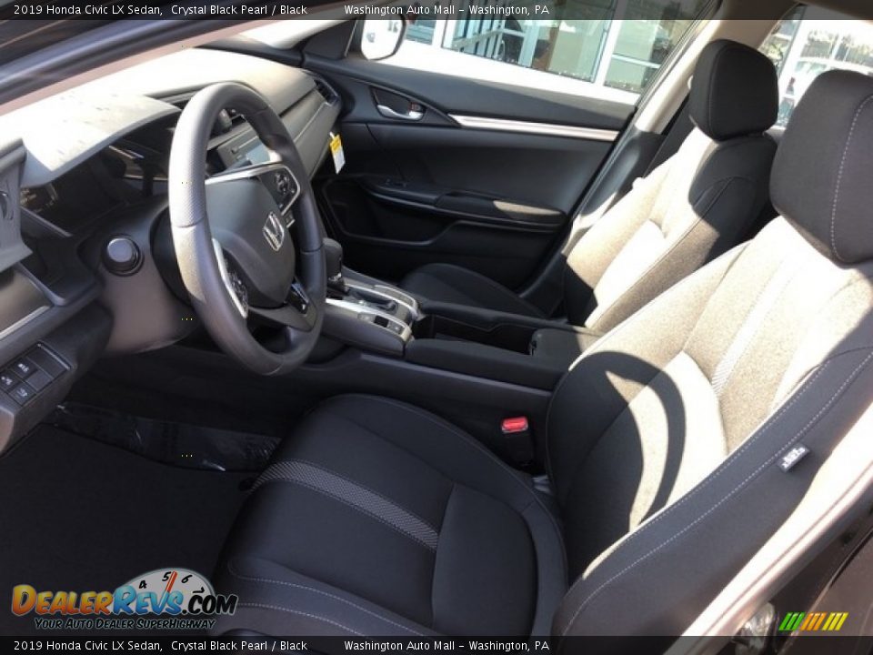 2019 Honda Civic LX Sedan Crystal Black Pearl / Black Photo #6