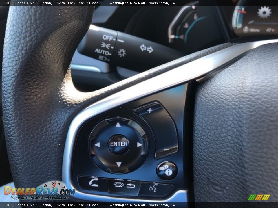 2019 Honda Civic LX Sedan Crystal Black Pearl / Black Photo #14