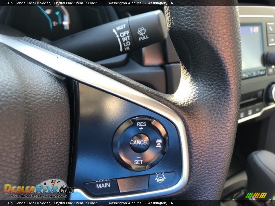 2019 Honda Civic LX Sedan Crystal Black Pearl / Black Photo #15