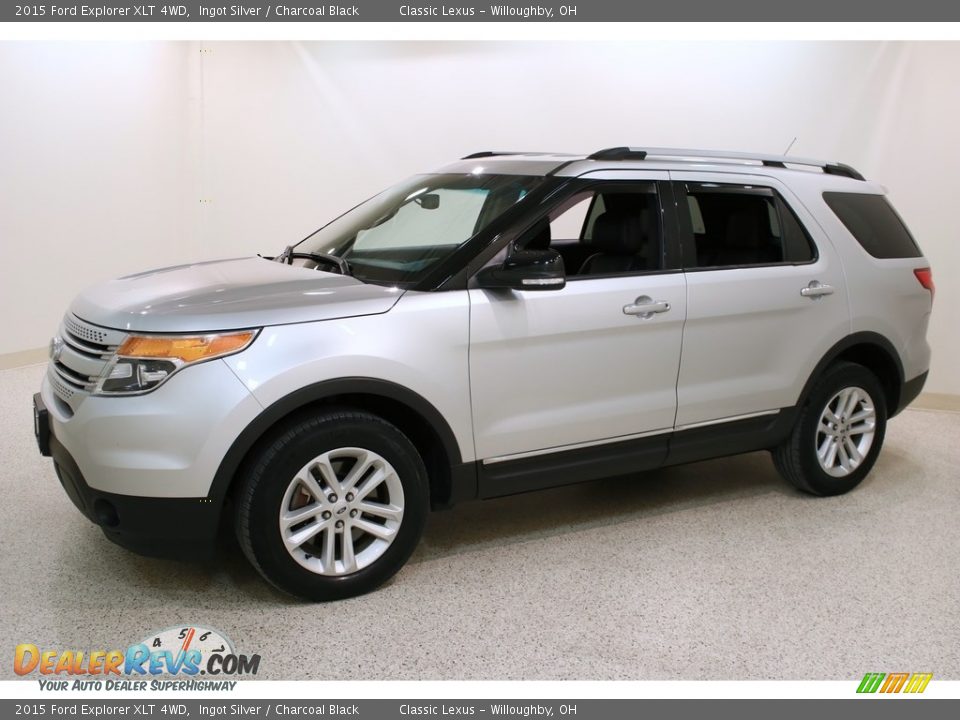 2015 Ford Explorer XLT 4WD Ingot Silver / Charcoal Black Photo #3