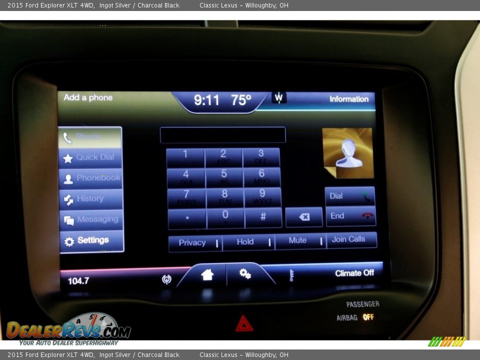 2015 Ford Explorer XLT 4WD Ingot Silver / Charcoal Black Photo #13