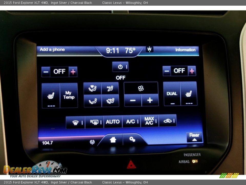 2015 Ford Explorer XLT 4WD Ingot Silver / Charcoal Black Photo #14