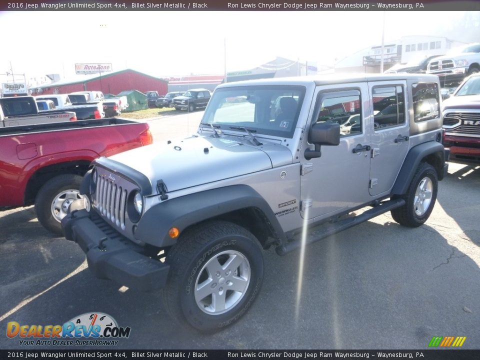 2016 Jeep Wrangler Unlimited Sport 4x4 Billet Silver Metallic / Black Photo #1