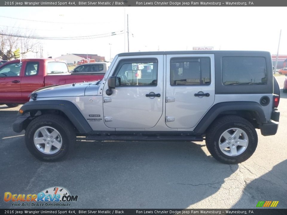 2016 Jeep Wrangler Unlimited Sport 4x4 Billet Silver Metallic / Black Photo #3