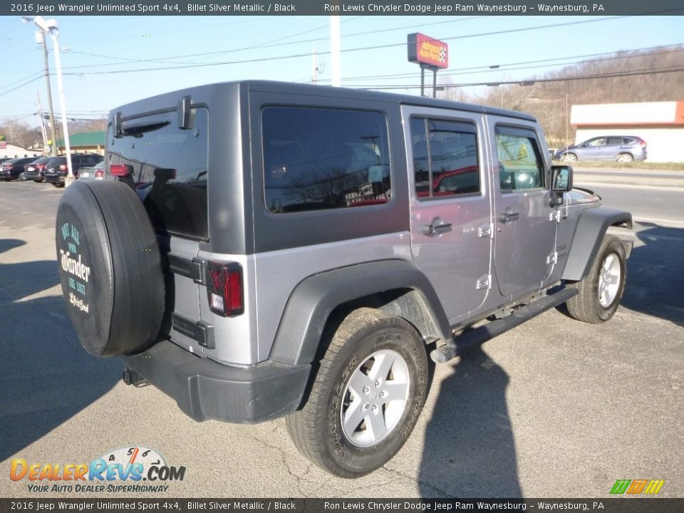 2016 Jeep Wrangler Unlimited Sport 4x4 Billet Silver Metallic / Black Photo #6
