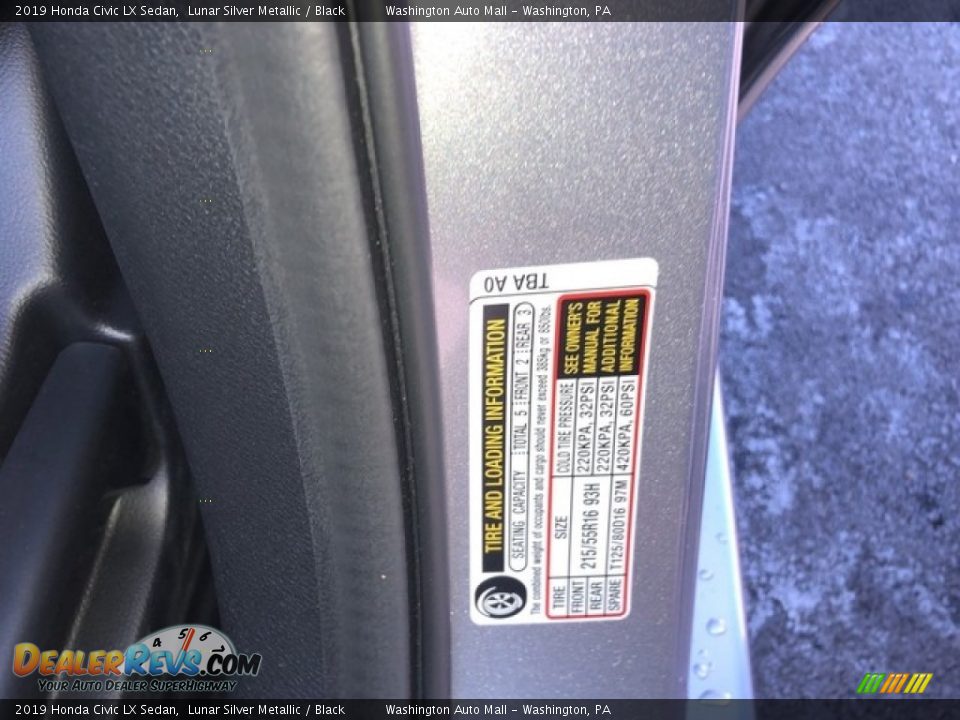 2019 Honda Civic LX Sedan Lunar Silver Metallic / Black Photo #25