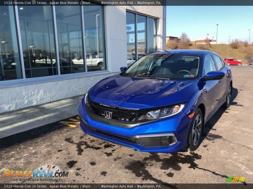 2019 Honda Civic LX Sedan Agean Blue Metallic / Black Photo #3