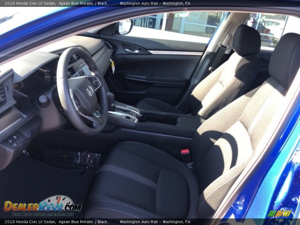 2019 Honda Civic LX Sedan Agean Blue Metallic / Black Photo #5