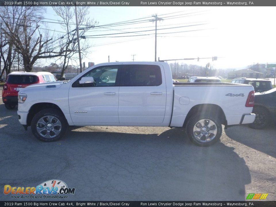 2019 Ram 1500 Big Horn Crew Cab 4x4 Bright White / Black/Diesel Gray Photo #3