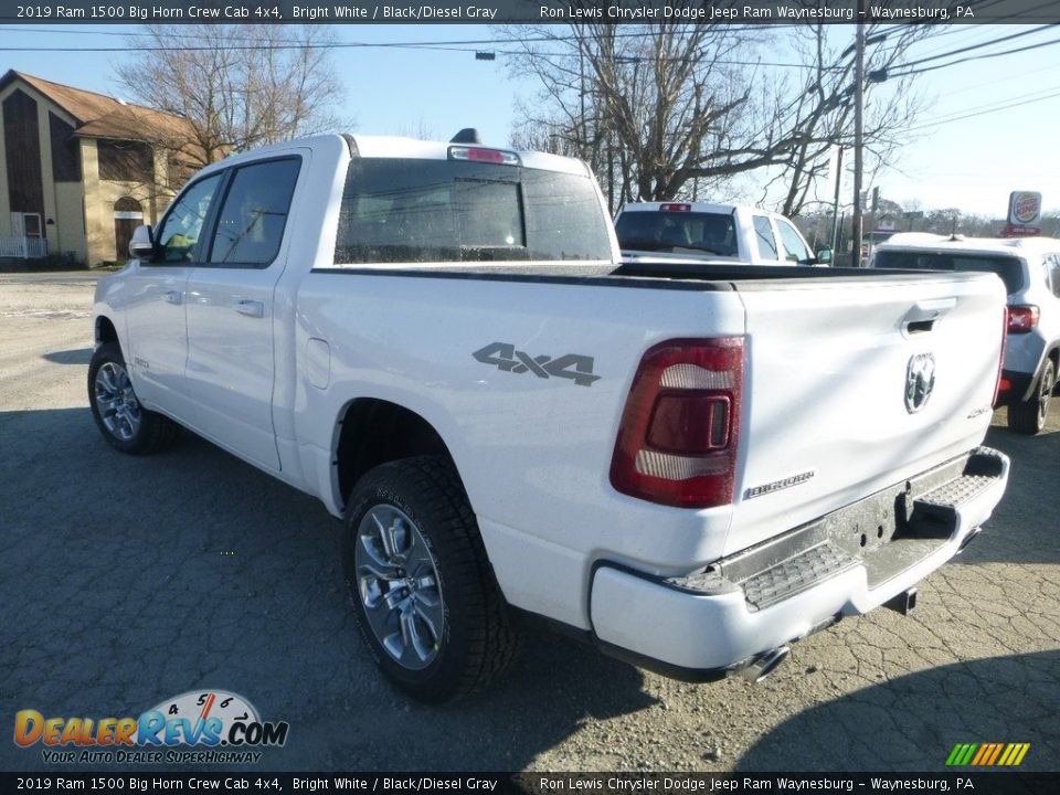 2019 Ram 1500 Big Horn Crew Cab 4x4 Bright White / Black/Diesel Gray Photo #4
