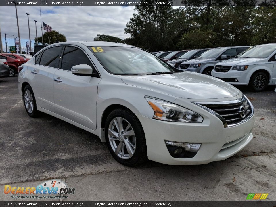 2015 Nissan Altima 2.5 SL Pearl White / Beige Photo #7