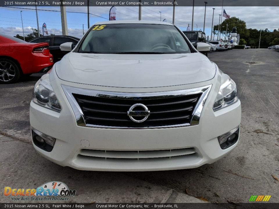 2015 Nissan Altima 2.5 SL Pearl White / Beige Photo #8