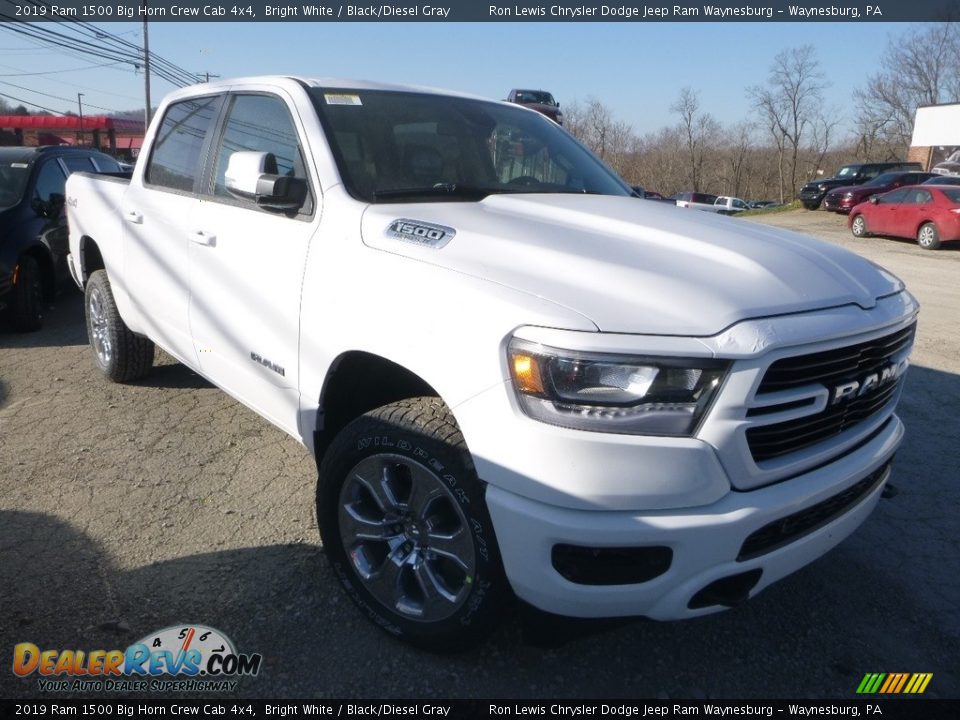 2019 Ram 1500 Big Horn Crew Cab 4x4 Bright White / Black/Diesel Gray Photo #9