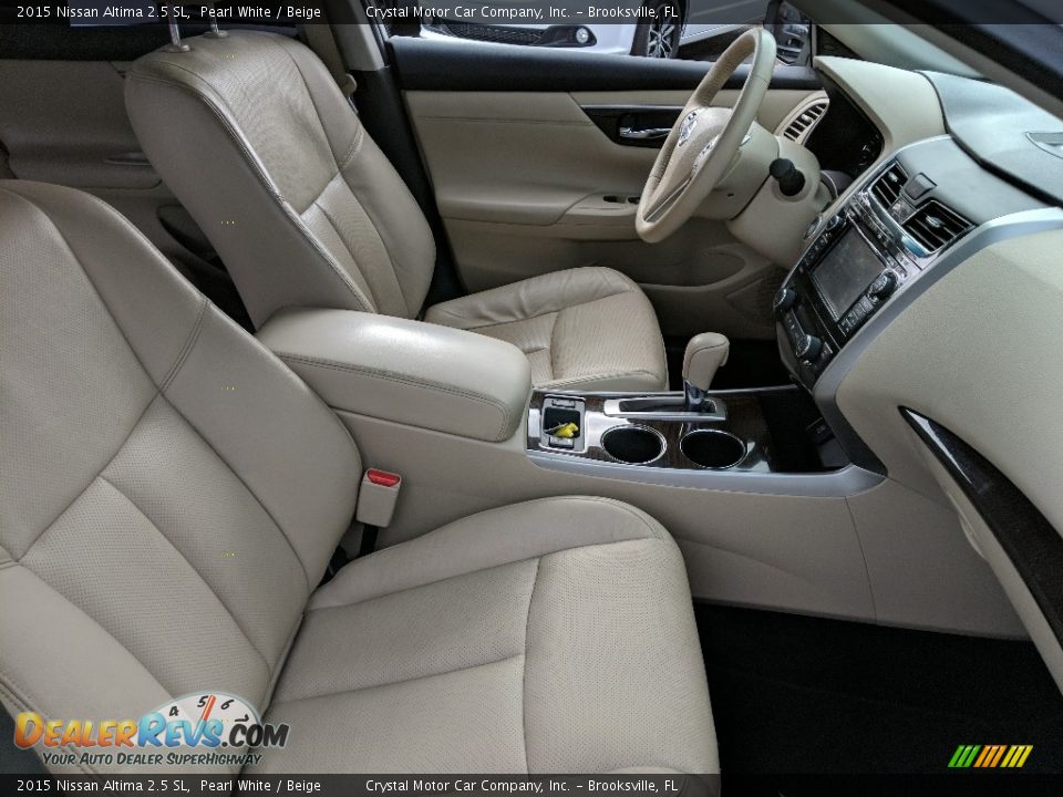 2015 Nissan Altima 2.5 SL Pearl White / Beige Photo #12