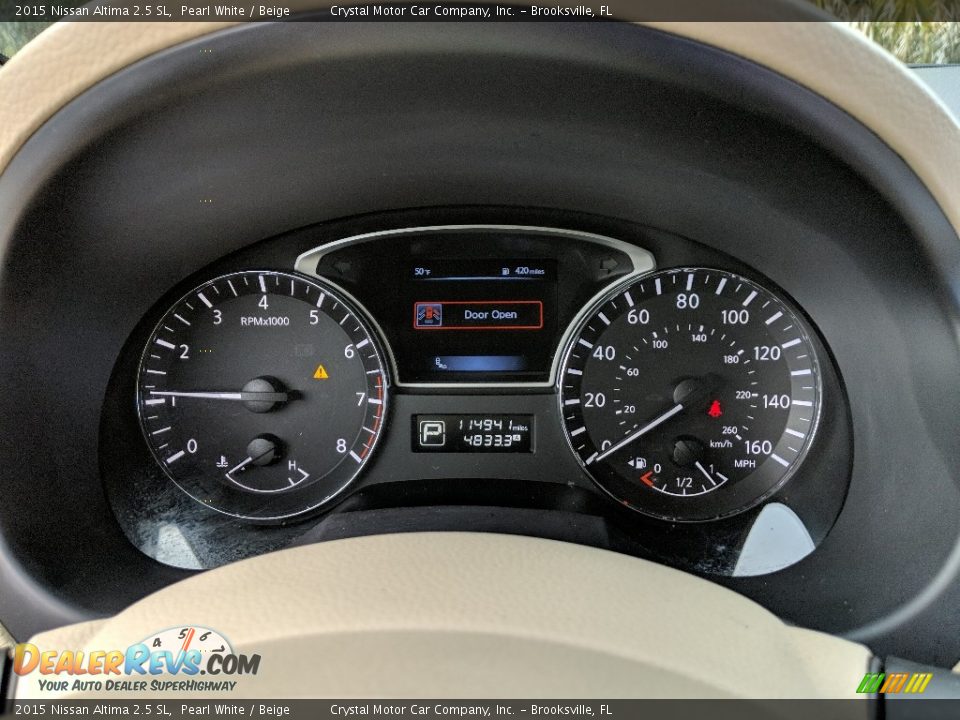 2015 Nissan Altima 2.5 SL Pearl White / Beige Photo #14