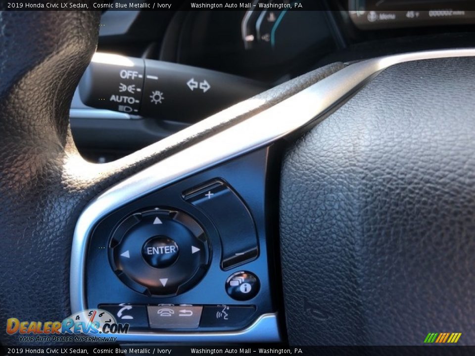 2019 Honda Civic LX Sedan Cosmic Blue Metallic / Ivory Photo #15