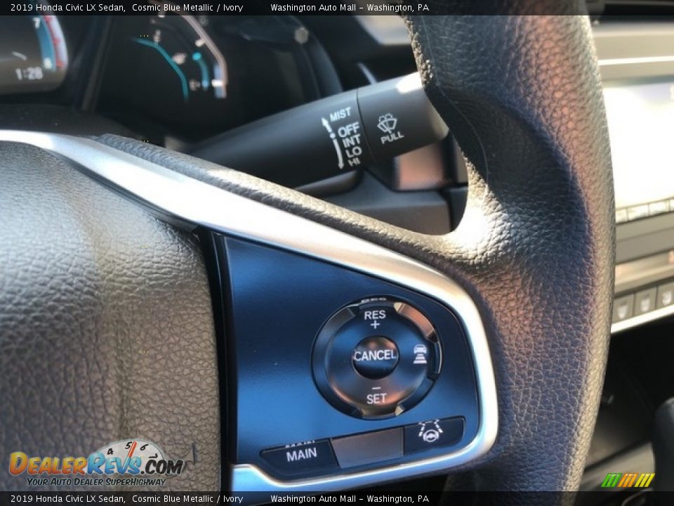 2019 Honda Civic LX Sedan Cosmic Blue Metallic / Ivory Photo #16
