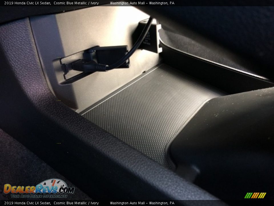 2019 Honda Civic LX Sedan Cosmic Blue Metallic / Ivory Photo #20