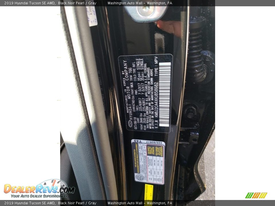 2019 Hyundai Tucson SE AWD Black Noir Pearl / Gray Photo #14
