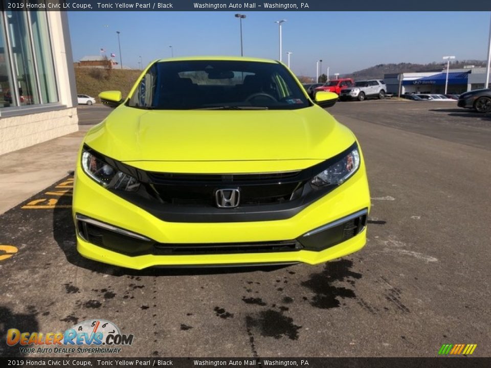 2019 Honda Civic LX Coupe Tonic Yellow Pearl / Black Photo #4