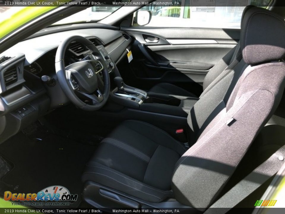 2019 Honda Civic LX Coupe Tonic Yellow Pearl / Black Photo #5