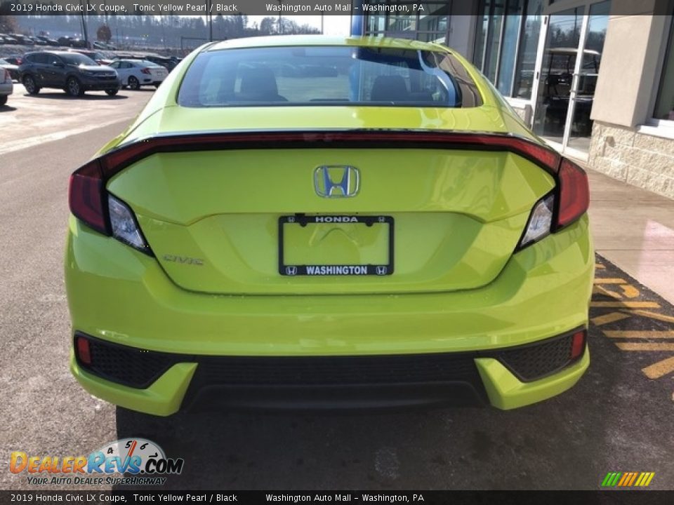 2019 Honda Civic LX Coupe Tonic Yellow Pearl / Black Photo #7