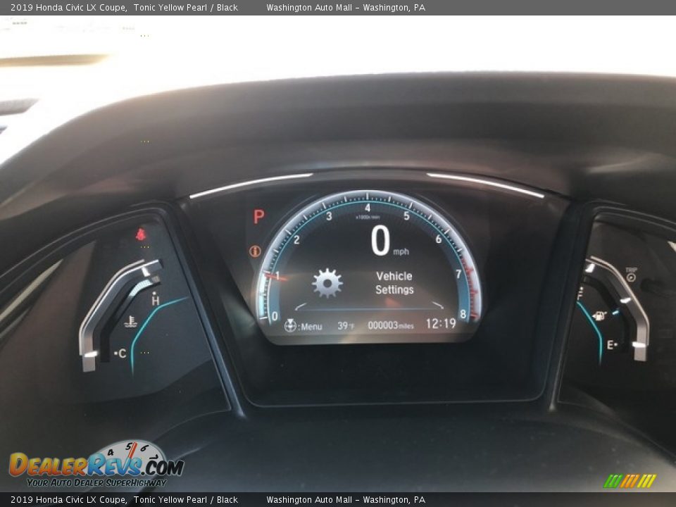 2019 Honda Civic LX Coupe Tonic Yellow Pearl / Black Photo #11
