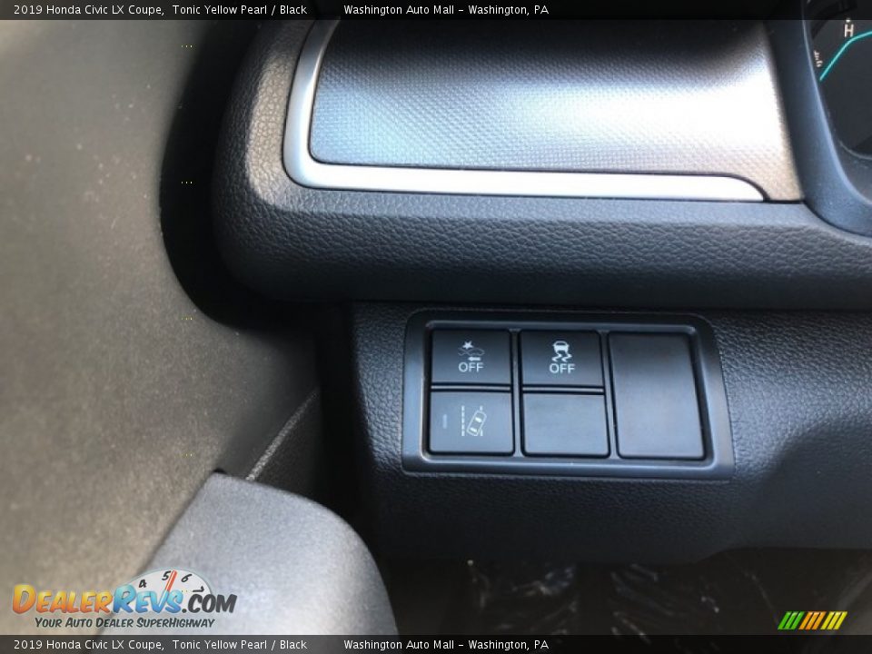2019 Honda Civic LX Coupe Tonic Yellow Pearl / Black Photo #12