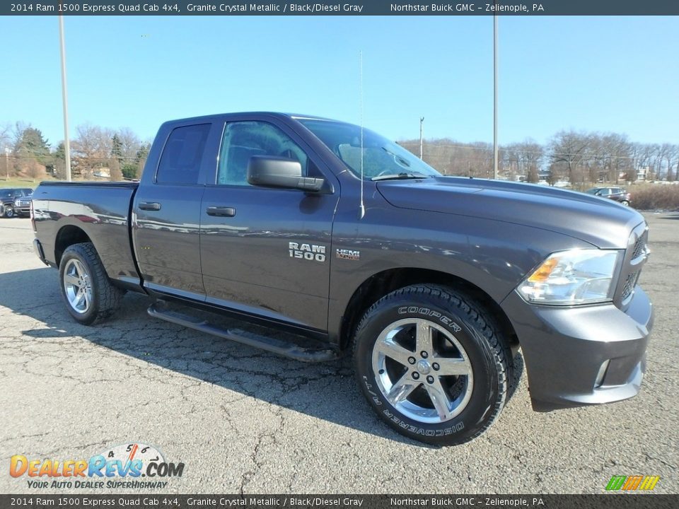 2014 Ram 1500 Express Quad Cab 4x4 Granite Crystal Metallic / Black/Diesel Gray Photo #4