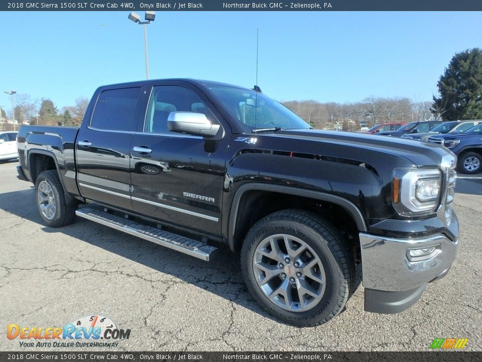 2018 GMC Sierra 1500 SLT Crew Cab 4WD Onyx Black / Jet Black Photo #3