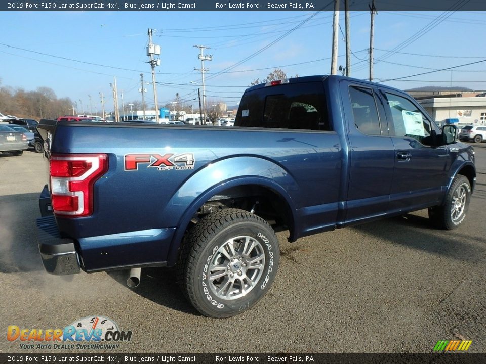 2019 Ford F150 Lariat SuperCab 4x4 Blue Jeans / Light Camel Photo #2