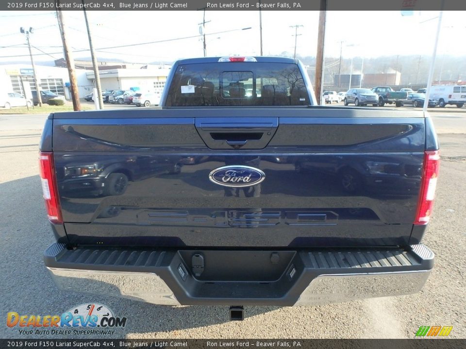 2019 Ford F150 Lariat SuperCab 4x4 Blue Jeans / Light Camel Photo #3