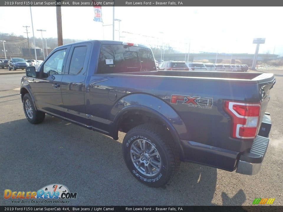 2019 Ford F150 Lariat SuperCab 4x4 Blue Jeans / Light Camel Photo #4