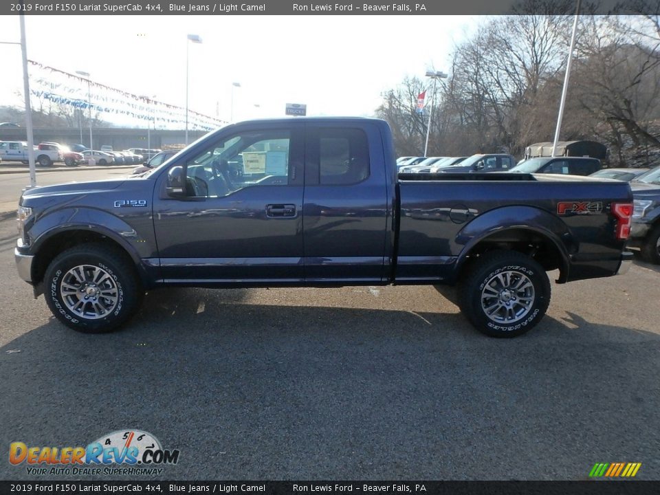 2019 Ford F150 Lariat SuperCab 4x4 Blue Jeans / Light Camel Photo #5