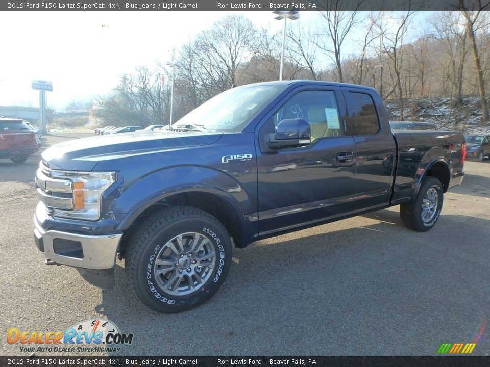 2019 Ford F150 Lariat SuperCab 4x4 Blue Jeans / Light Camel Photo #6