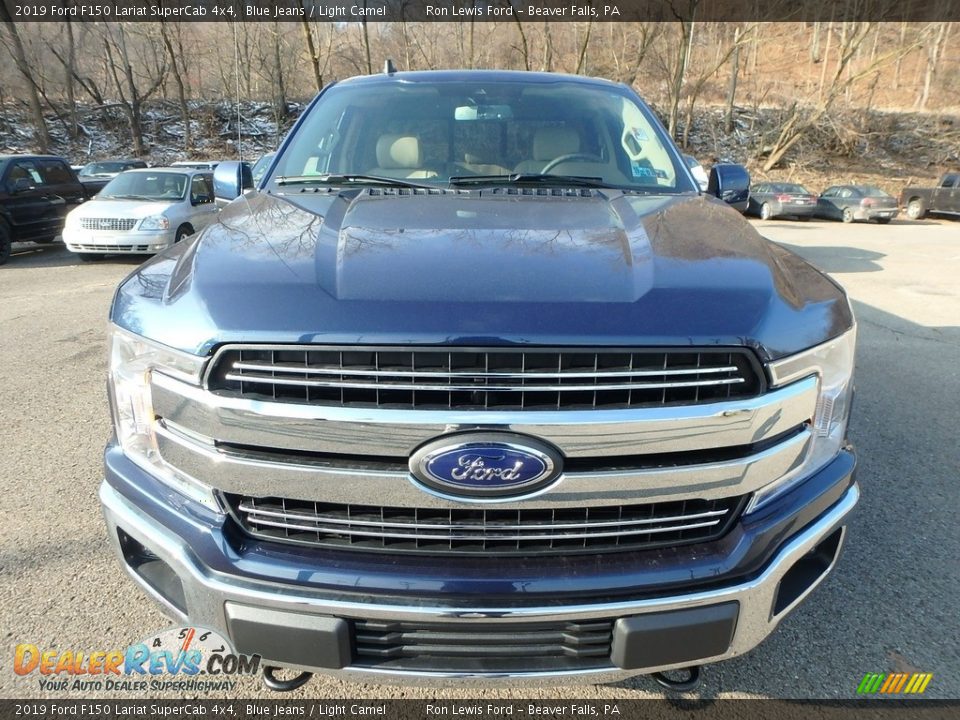 2019 Ford F150 Lariat SuperCab 4x4 Blue Jeans / Light Camel Photo #7