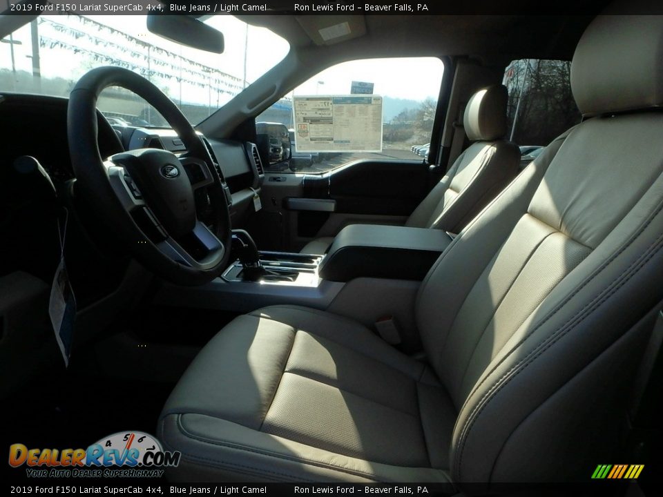 2019 Ford F150 Lariat SuperCab 4x4 Blue Jeans / Light Camel Photo #10