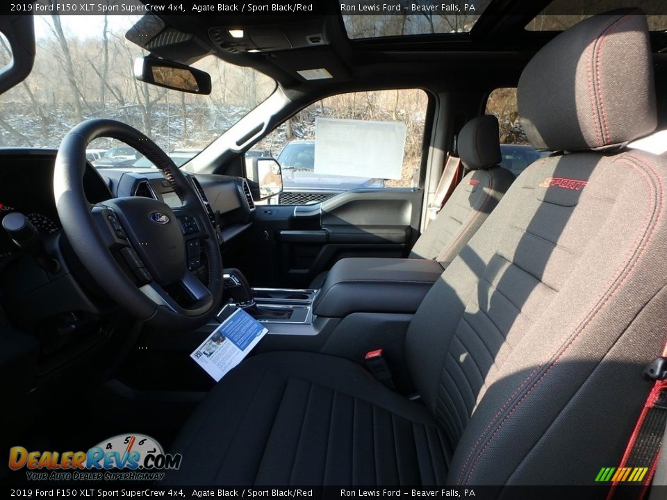 2019 Ford F150 XLT Sport SuperCrew 4x4 Agate Black / Sport Black/Red Photo #10